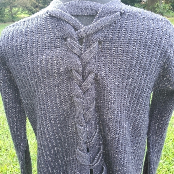 Dark Grey Cardigan Sweater Planet Gold NWOT XS - Picture 2 of 4